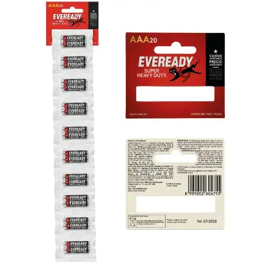 Pack x 10 Pila Eveready 3A Carbón 2un /20