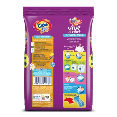 Detergente en Polvo Ciclon 350g Xtra Power Floral /30