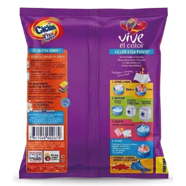 Detergente en Polvo Ciclon 320g Xtra Power Floral /30