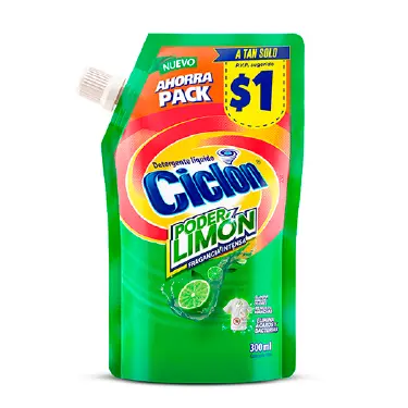 Detergente Líquido Ciclon 300ml Poder Limon /12