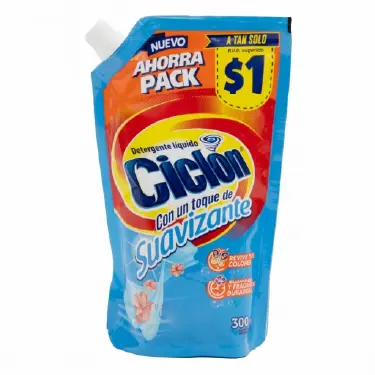 Detergente Líquido Ciclon 300ml Con Suavizante /12